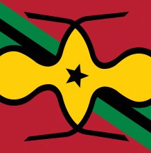1 PAN AFRICAN FLAG FOR THE RELIC TRAVELLERS' ALLIANCE – DUALITIES’ (2021-2023) by Larry Achiampong. The Gallery, Season 3, 2023. Produced by Artichoke. Landscape copy