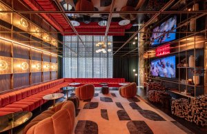 Cinema Lounge at Luxury Residential Building Landmark Pinnacle, Canary Wharf