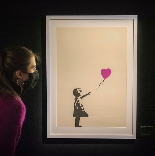 BANKSY Girl with Balloon purple WCP特別COA（Banksy Girl With